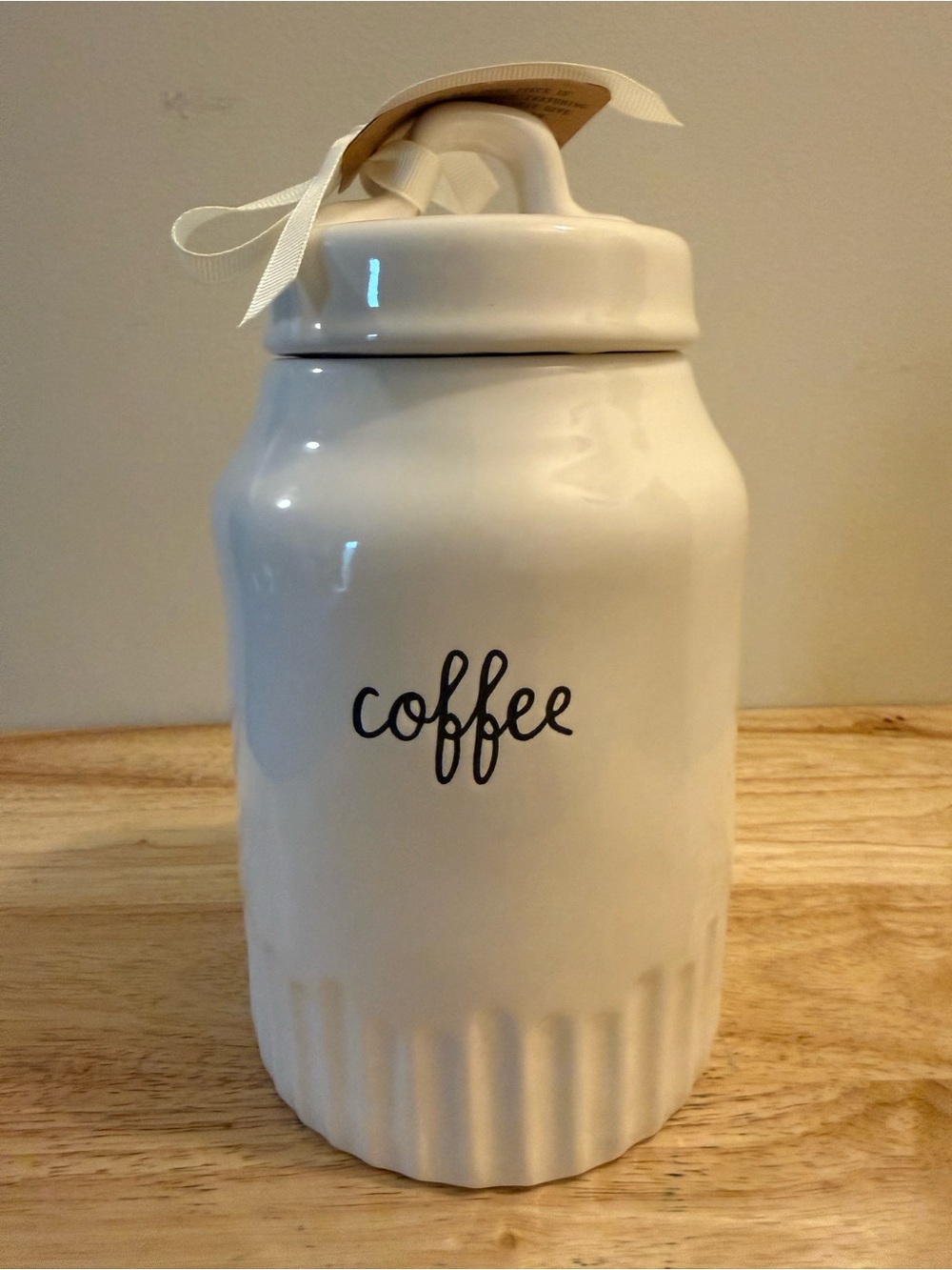 Rae Dunn White Ceramic Canister Labeled "coffee"